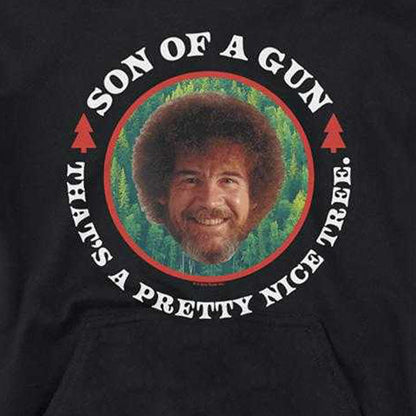 Black - Side - Bob Ross Childrens-Kids Son Of A Gun Hoodie