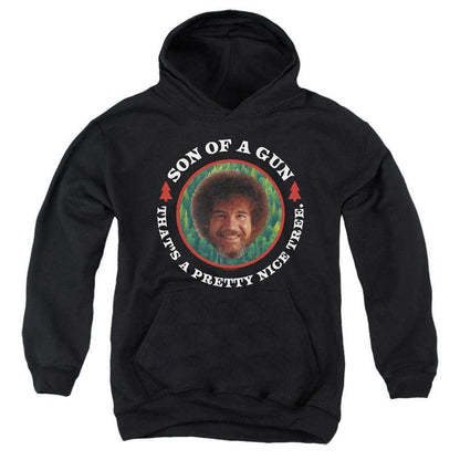 Black - Front - Bob Ross Childrens-Kids Son Of A Gun Hoodie