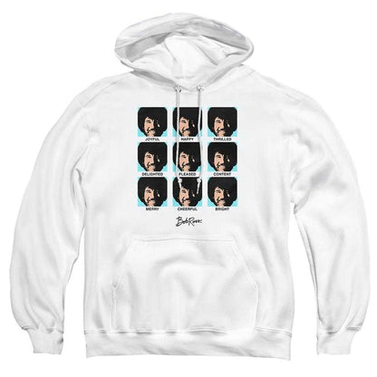 White - Front - Bob Ross Unisex Adult Many Faces Pop Art Hoodie