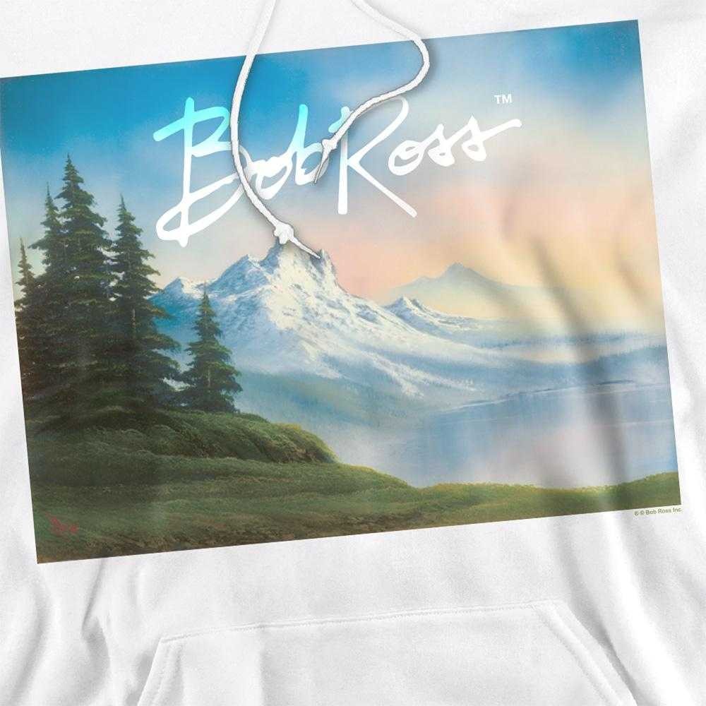 White - Side - Bob Ross Unisex Adult Landscape Hoodie
