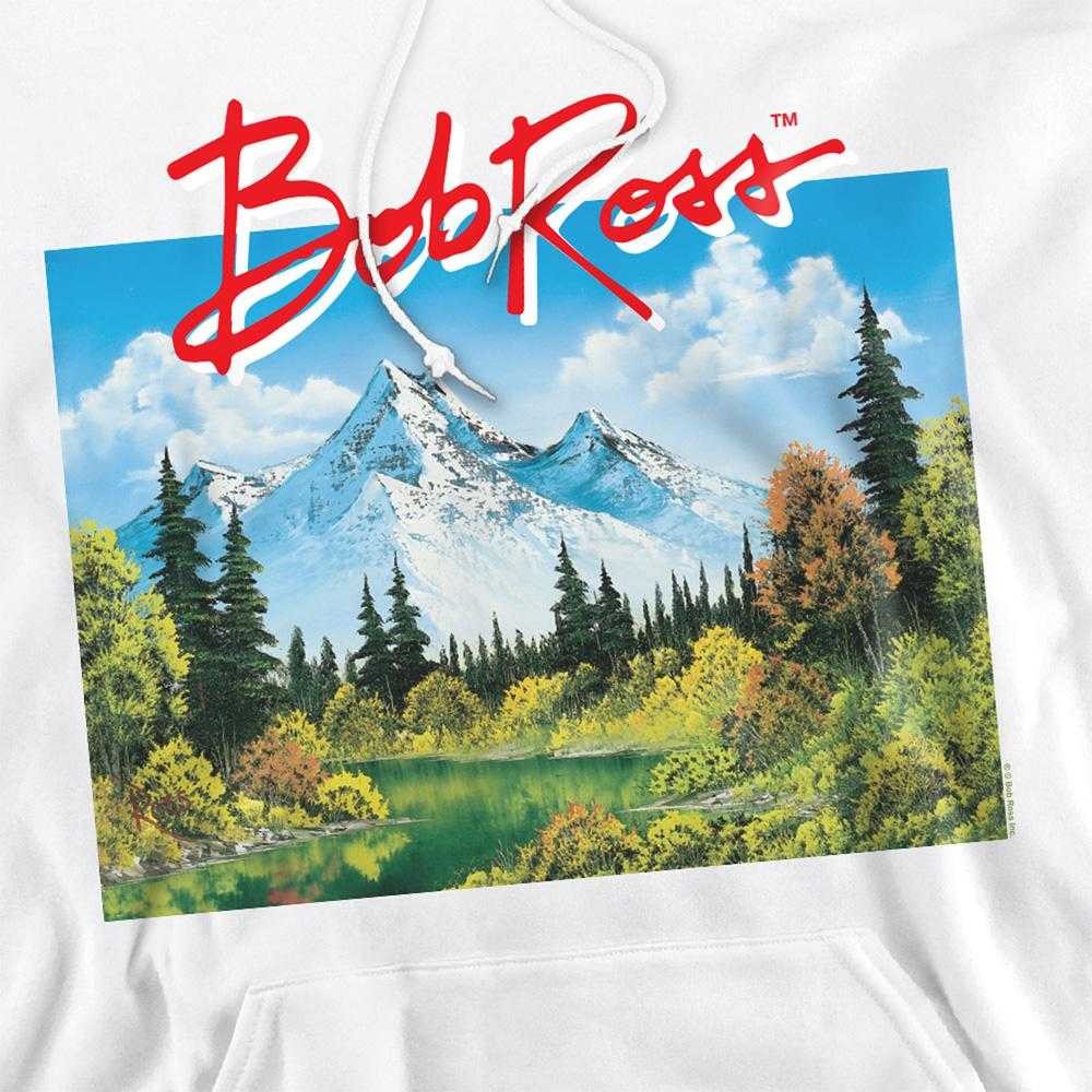 White - Side - Bob Ross Unisex Adult Valley Signature Hoodie