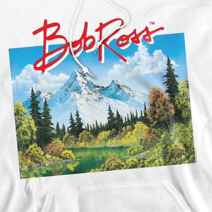 White - Side - Bob Ross Unisex Adult Valley Signature Hoodie
