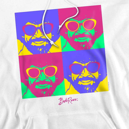 White - Side - Bob Ross Unisex Adult Pop Art Hoodie