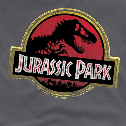 Charcoal - Side - Jurassic Park Unisex Adult Stone Logo T-Shirt