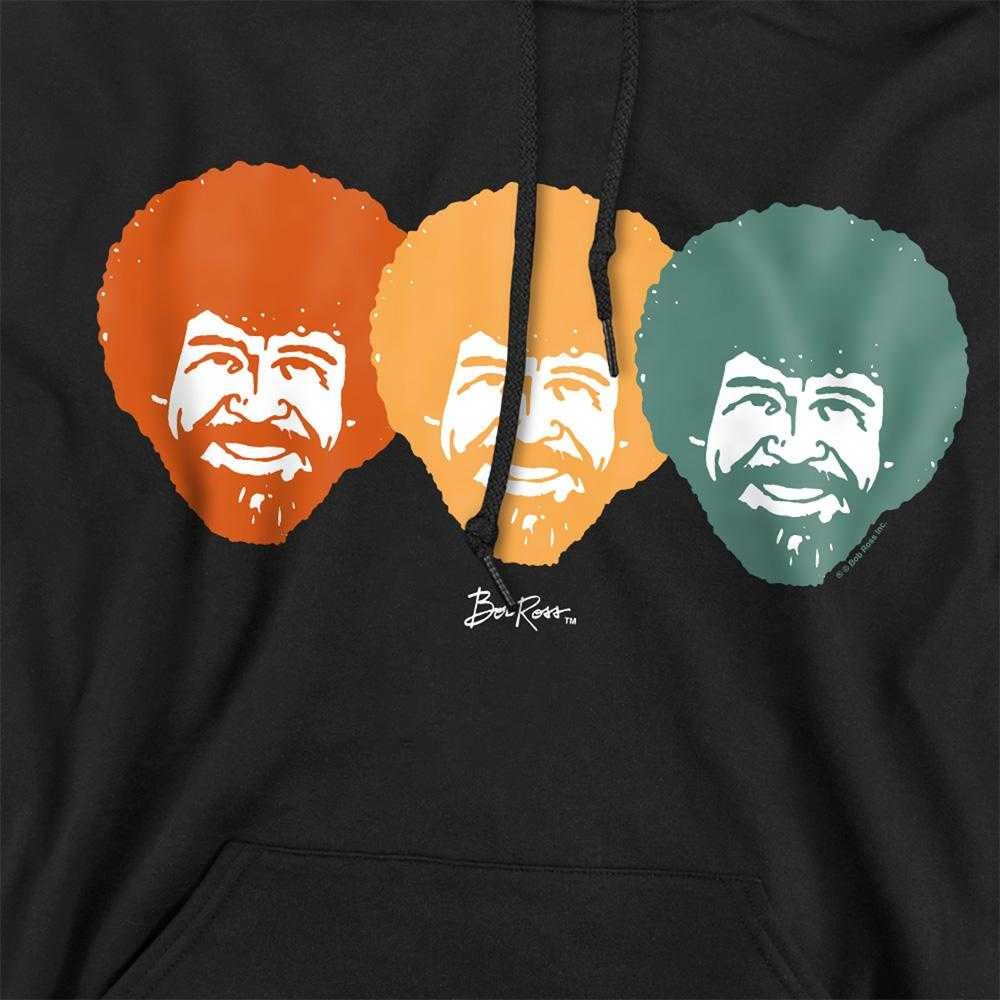 Black - Side - Bob Ross Unisex Adult Traffic Light Hoodie