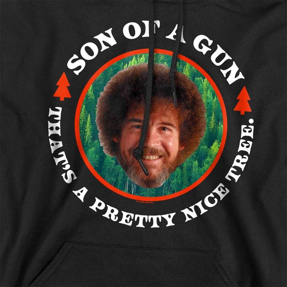 Black - Side - Bob Ross Unisex Adult Son Of A Gun Hoodie