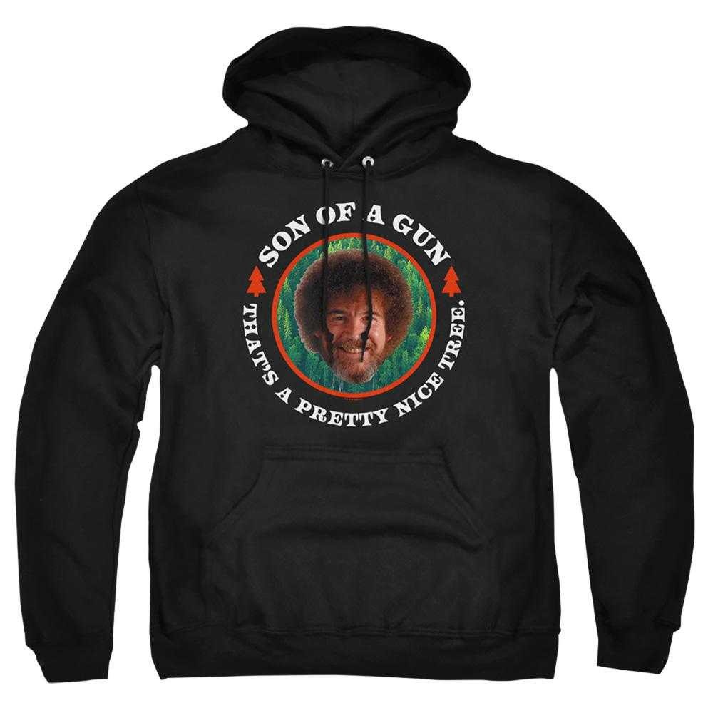 Black - Front - Bob Ross Unisex Adult Son Of A Gun Hoodie