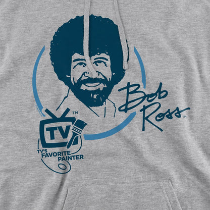 Athletic Heather - Side - Bob Ross Unisex Adult TV´s Favourite Painter Hoodie