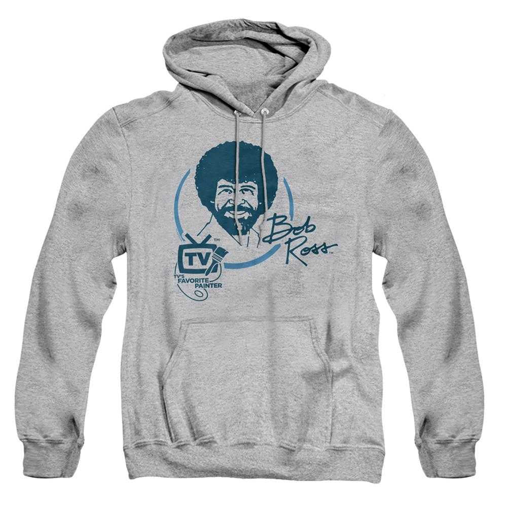 Athletic Heather - Front - Bob Ross Unisex Adult TV´s Favourite Painter Hoodie