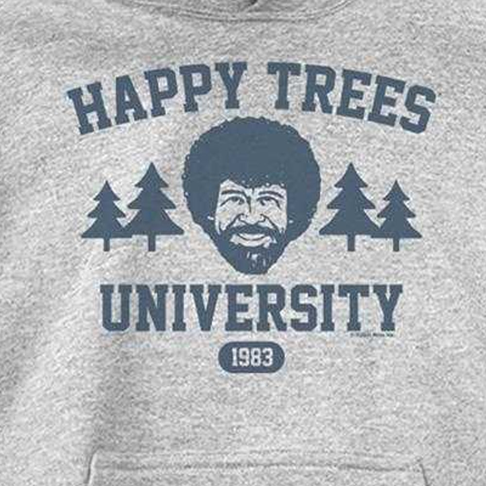 Athletic Heather - Side - Bob Ross Childrens-Kids Happy Trees University Hoodie