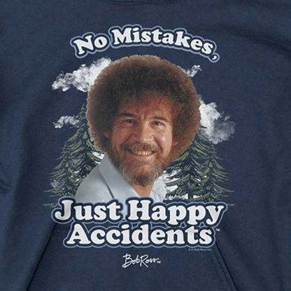 Navy - Side - Bob Ross Childrens-Kids Just Happy Accidents Clouds Hoodie