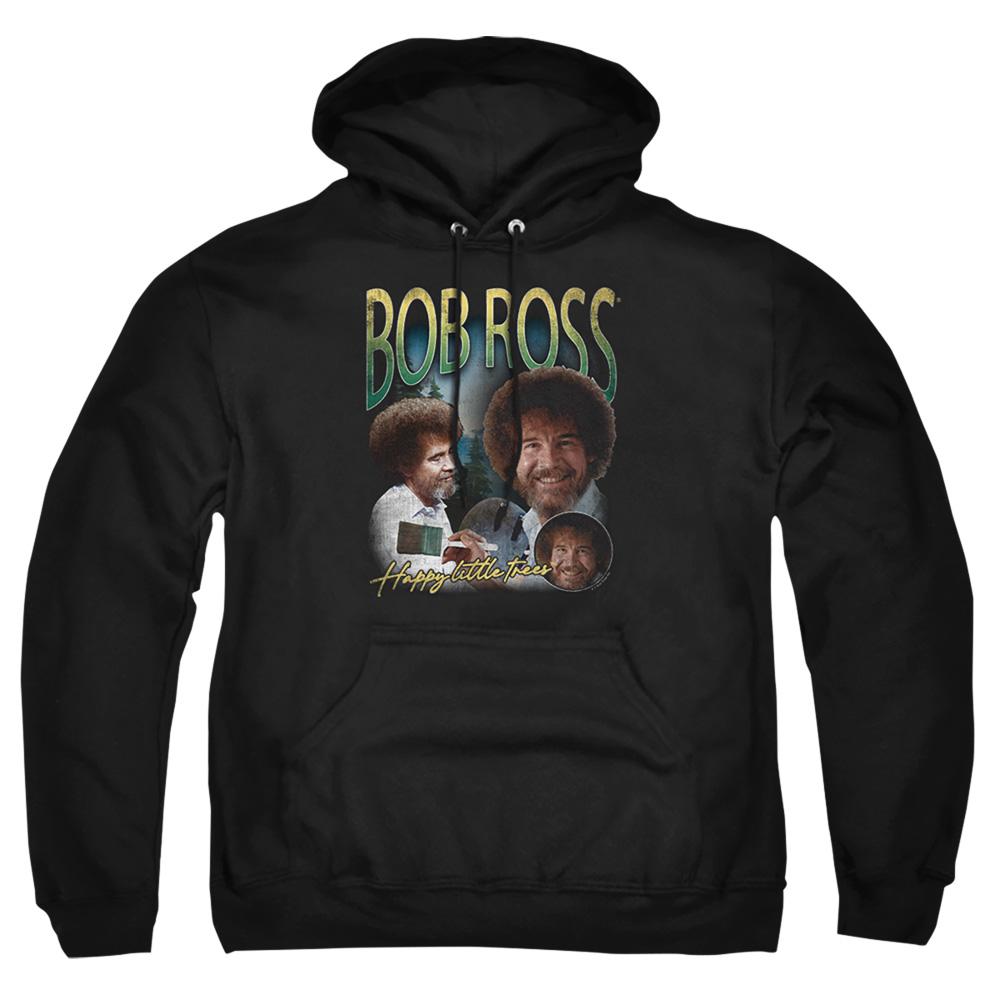 Black - Front - Bob Ross Unisex Adult Homage Hoodie