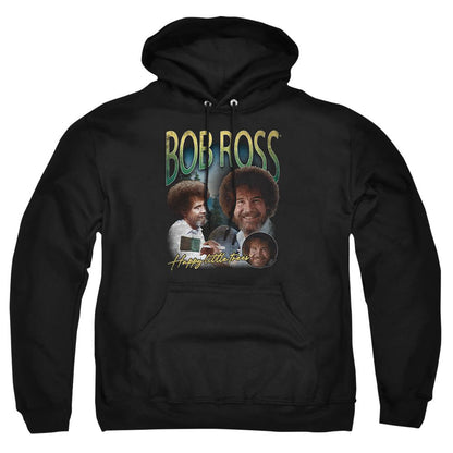 Black - Front - Bob Ross Unisex Adult Homage Hoodie