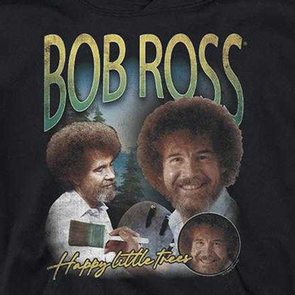 Black - Side - Bob Ross Childrens-Kids Homage Hoodie