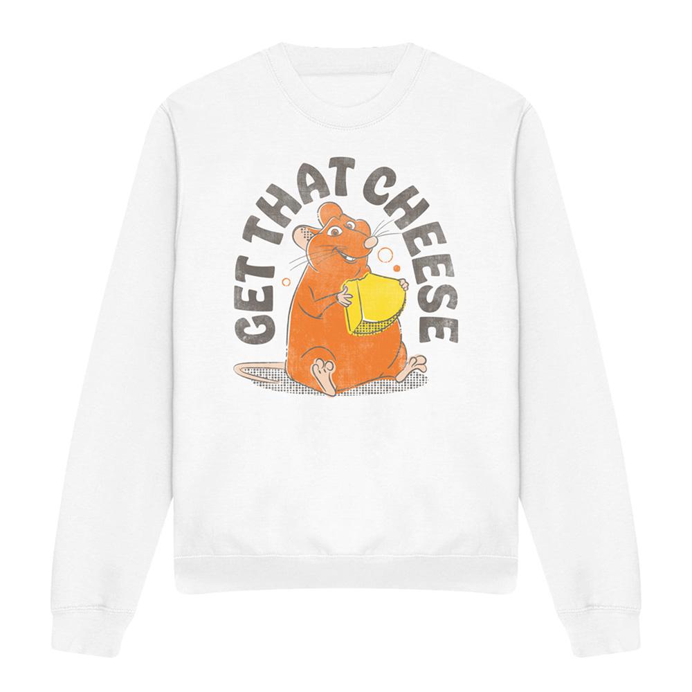 White - Front - Ratatouille Unisex Adult Get That Cheese Sweatshirt