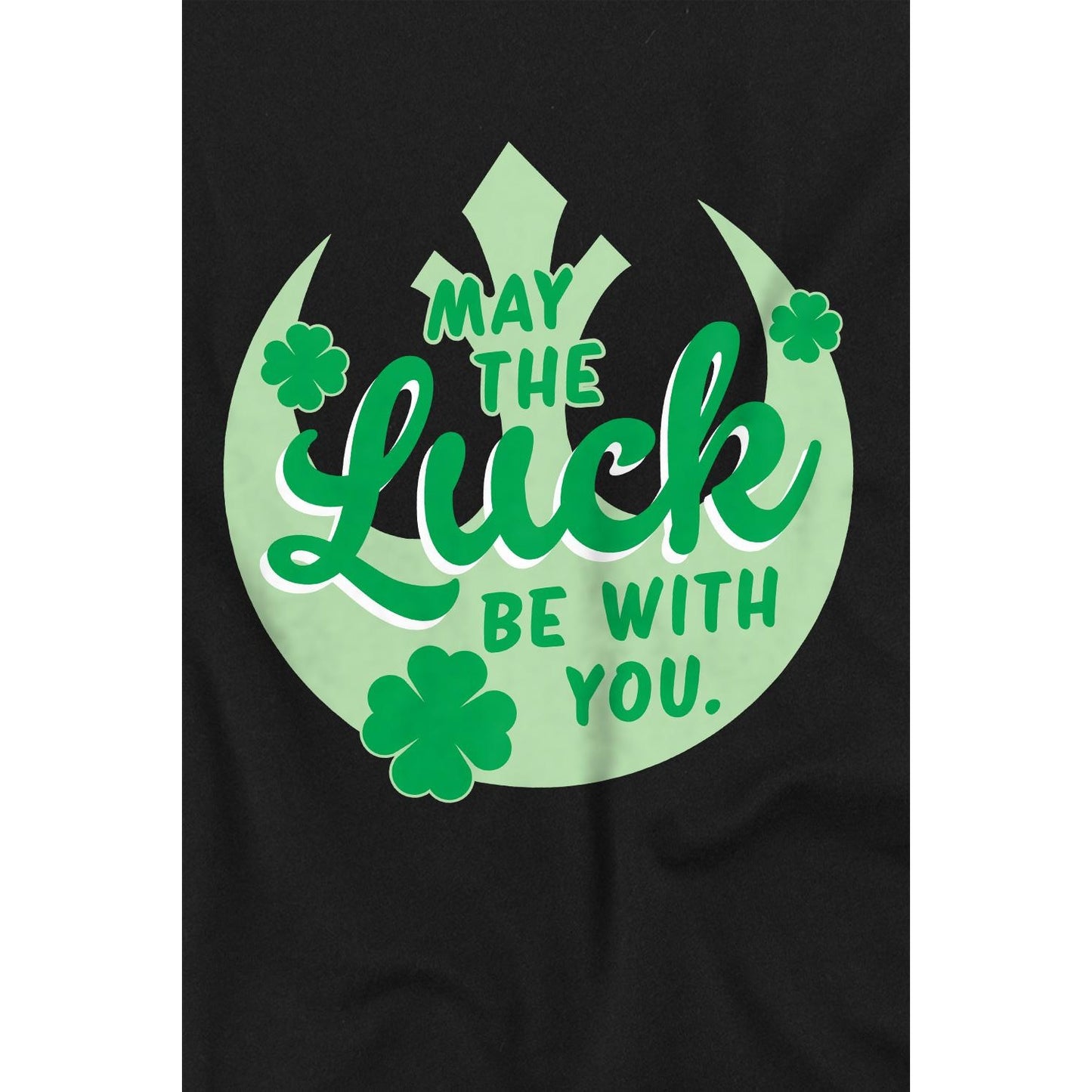Black - Back - Star Wars Childrens-Kids Luck Rebel Sign St Patricks Day T-Shirt