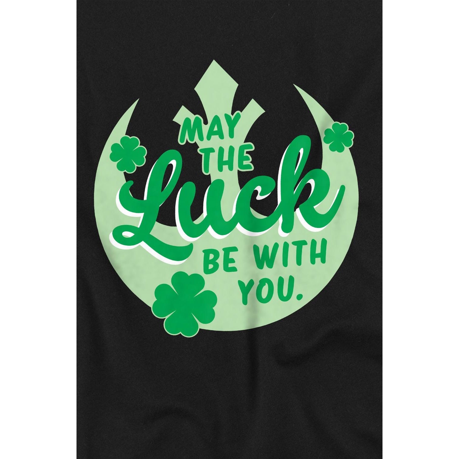 Black - Back - Star Wars Childrens-Kids Luck Rebel Sign St Patricks Day T-Shirt