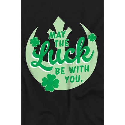 Black - Back - Star Wars Childrens-Kids Luck Rebel Sign St Patricks Day T-Shirt