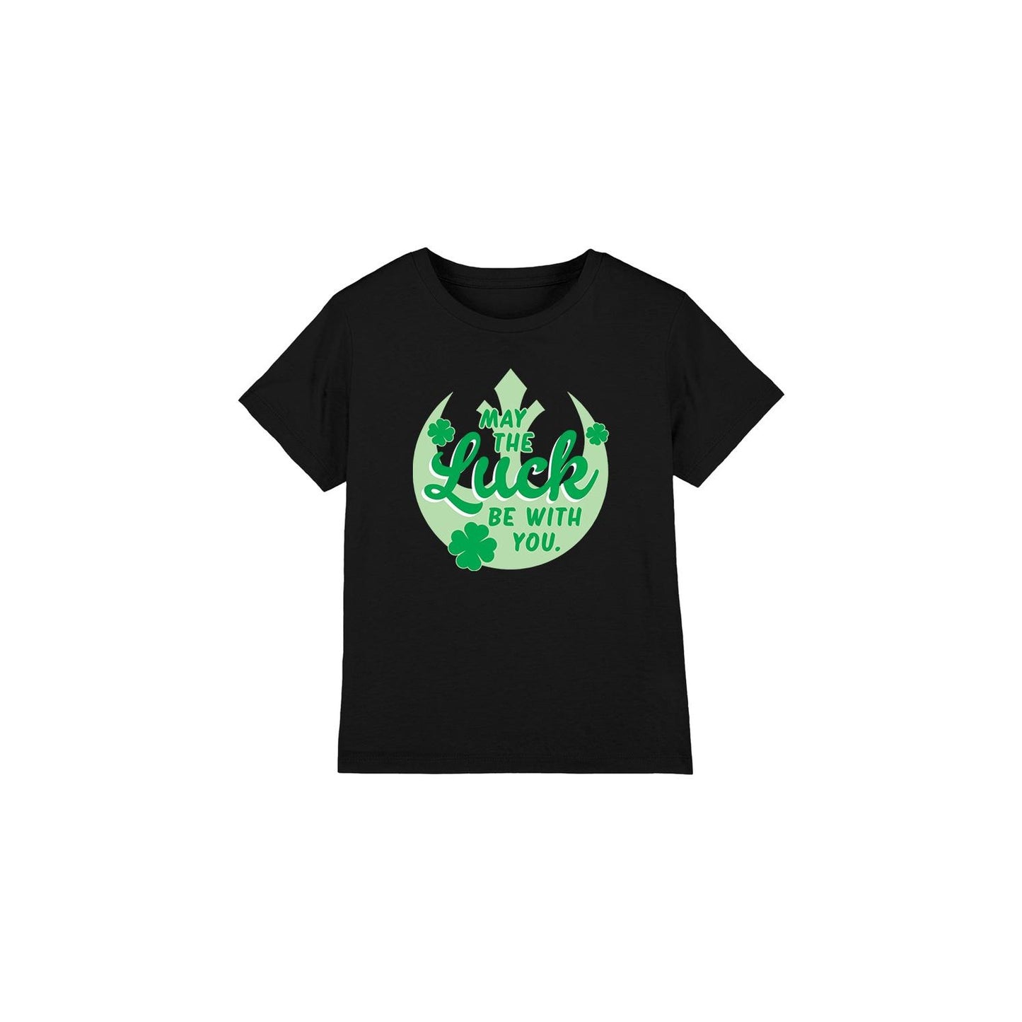 Black - Front - Star Wars Childrens-Kids Luck Rebel Sign St Patricks Day T-Shirt