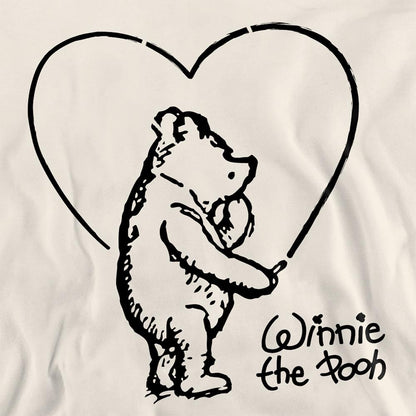 Natural - Side - Winnie the Pooh Unisex Adult Classic Heart Sweatshirt
