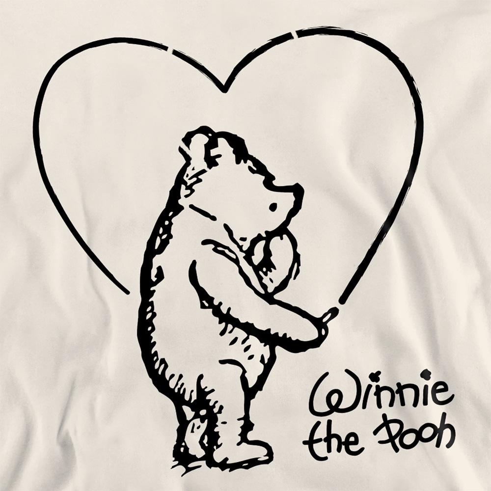 Natural - Side - Winnie the Pooh Unisex Adult Classic Heart Sweatshirt