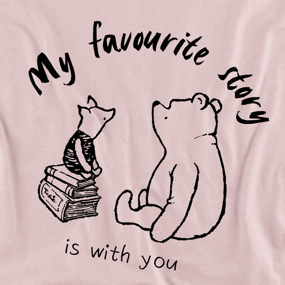 Pink - Side - Winnie the Pooh Unisex Adult My Favourite Story Is With You Piglet Sweatshirt