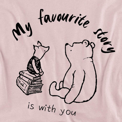 Pink - Side - Winnie the Pooh Unisex Adult My Favourite Story Is With You Piglet Sweatshirt