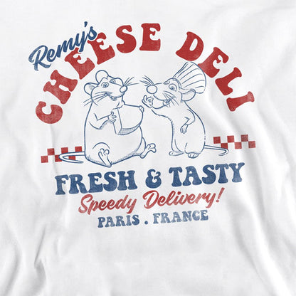 White - Side - Ratatouille Unisex Adult Remy´s Cheese Deli Sweatshirt