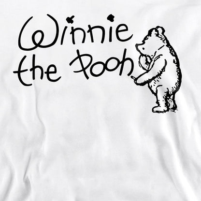 White - Side - Winnie the Pooh Unisex Adult Classic Logo Sweatshirt
