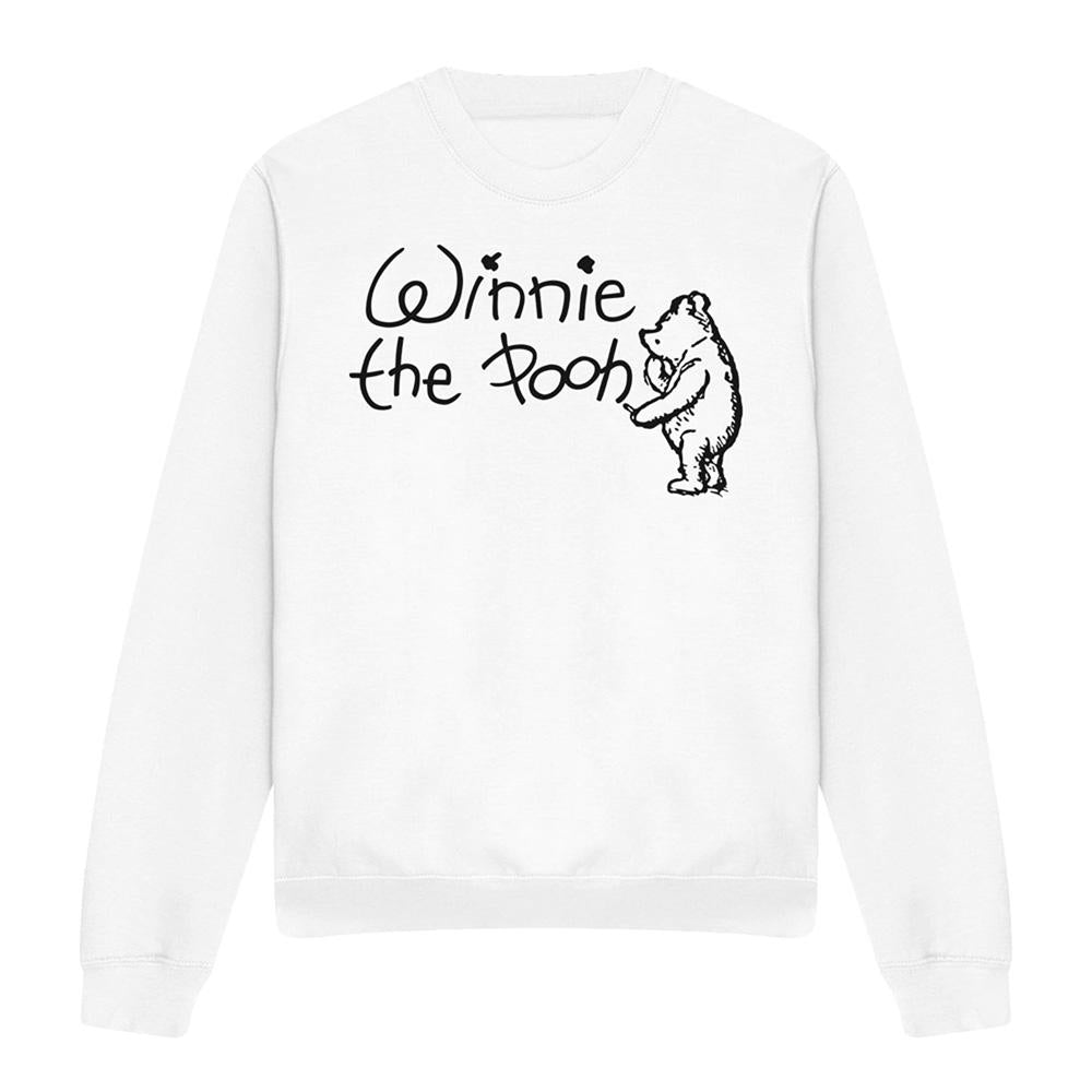 White - Front - Winnie the Pooh Unisex Adult Classic Logo Sweatshirt