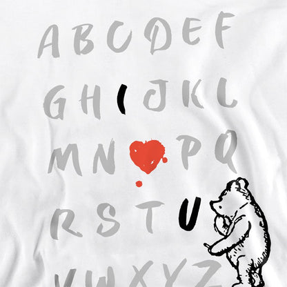 White - Side - Winnie the Pooh Unisex Adult Classic Alphabet Sweatshirt