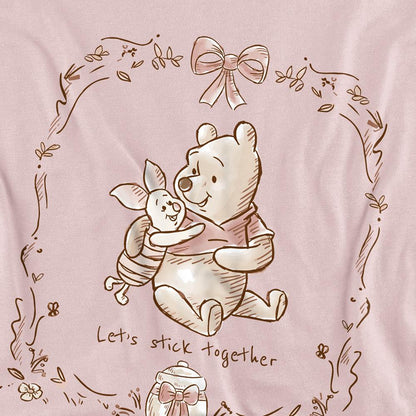 Pink - Side - Winnie the Pooh Unisex Adult Let´s Stick Together Piglet Bow Sweatshirt