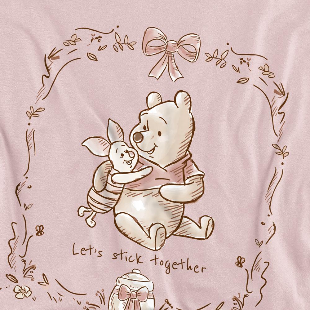 Pink - Side - Winnie the Pooh Unisex Adult Let´s Stick Together Piglet Bow Sweatshirt