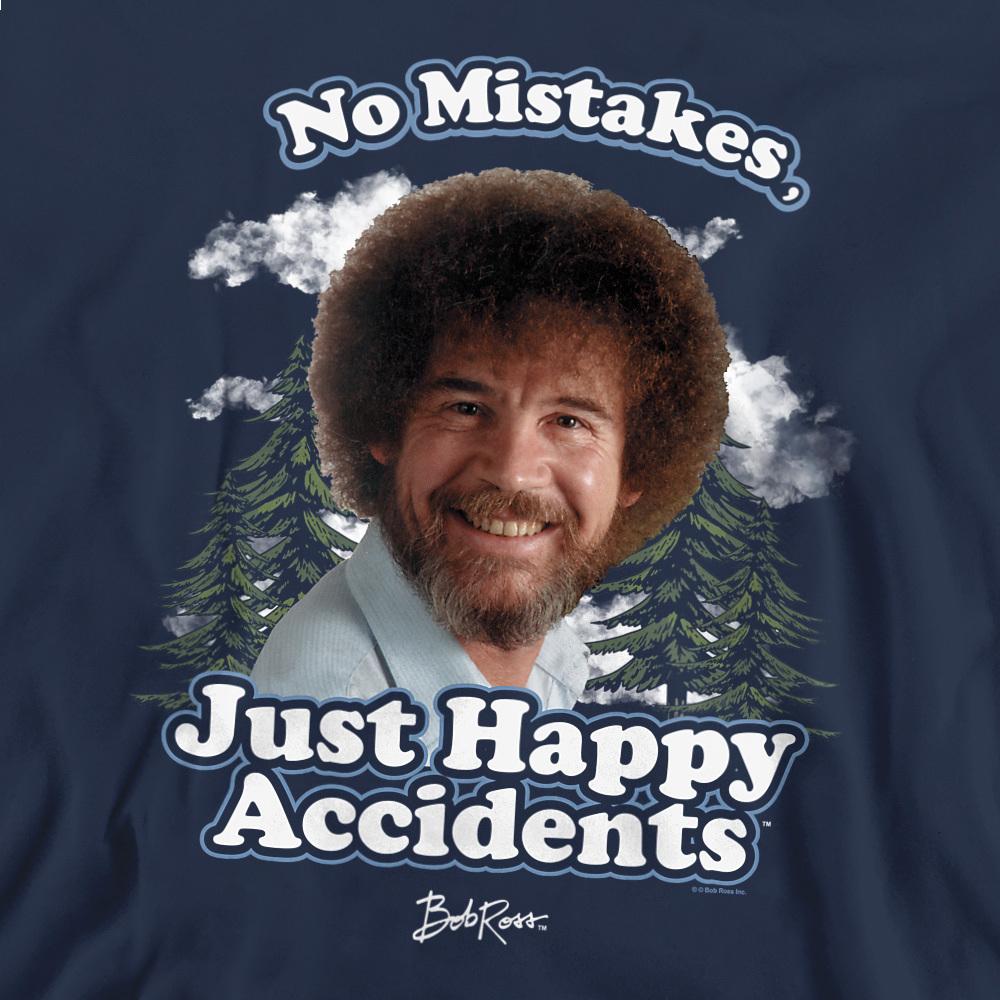 Navy - Back - Bob Ross Unisex Adult Just Happy Accidents Clouds Sweatshirt
