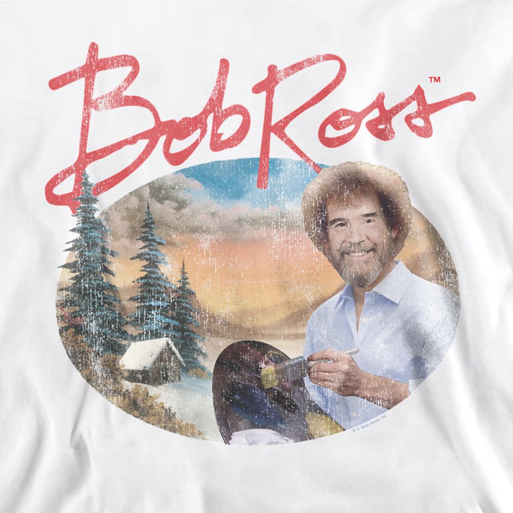White - Side - Bob Ross Unisex Adult A Warm Winter Sweatshirt