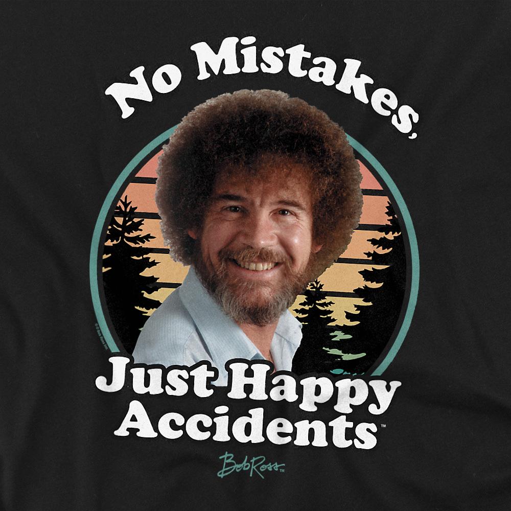 Black - Side - Bob Ross Unisex Adult Just Happy Accidents Retro Sweatshirt
