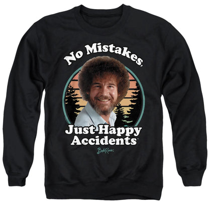 Black - Front - Bob Ross Unisex Adult Just Happy Accidents Retro Sweatshirt