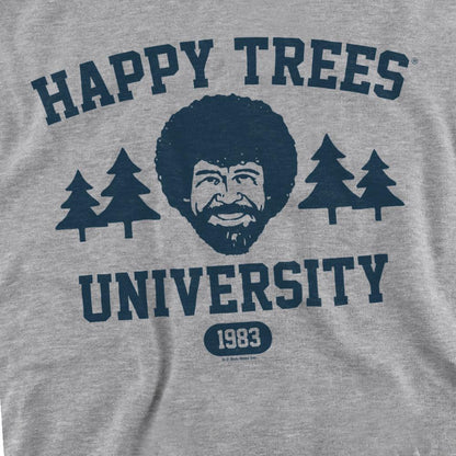 Athletic Heather - Side - Bob Ross Unisex Adult Happy Trees University Sweatshirt