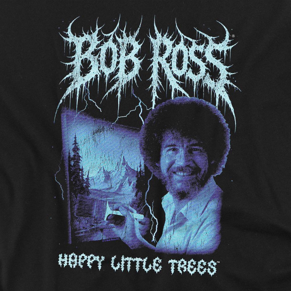 Black - Side - Bob Ross Unisex Adult Happy Little Trees Metal Sweatshirt