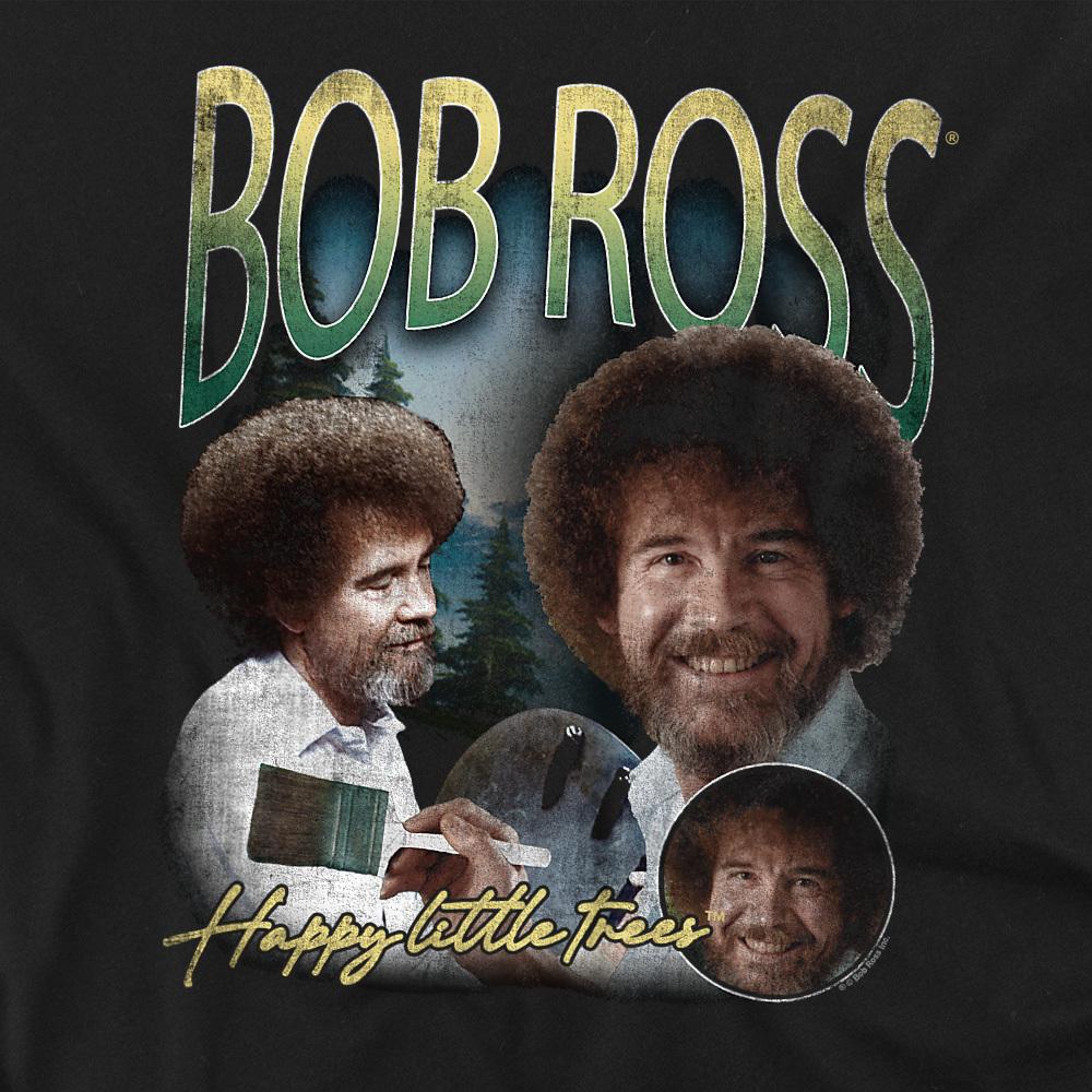 Black - Side - Bob Ross Unisex Adult Happy Little Trees Homage Sweatshirt