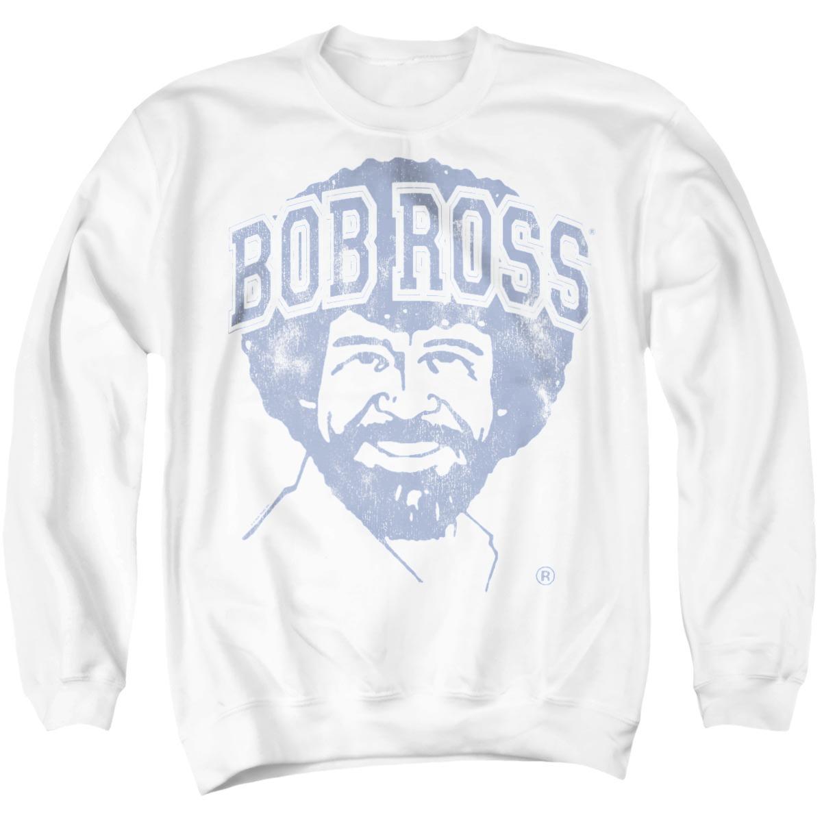 White - Front - Bob Ross Unisex Adult Collegiate Sweatshirt