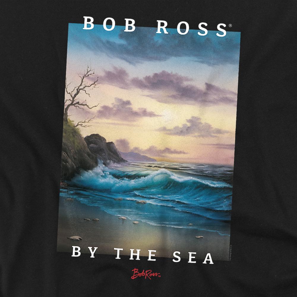 Black - Side - Bob Ross Unisex Adult By The Sea Sweatshirt