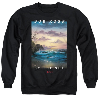 Black - Front - Bob Ross Unisex Adult By The Sea Sweatshirt