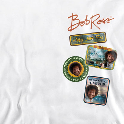 White - Side - Bob Ross Unisex Adult Badge Sweatshirt