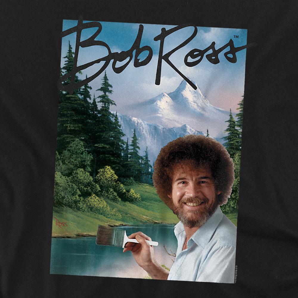 Black - Side - Bob Ross Unisex Adult Mountain Painter Sweatshirt