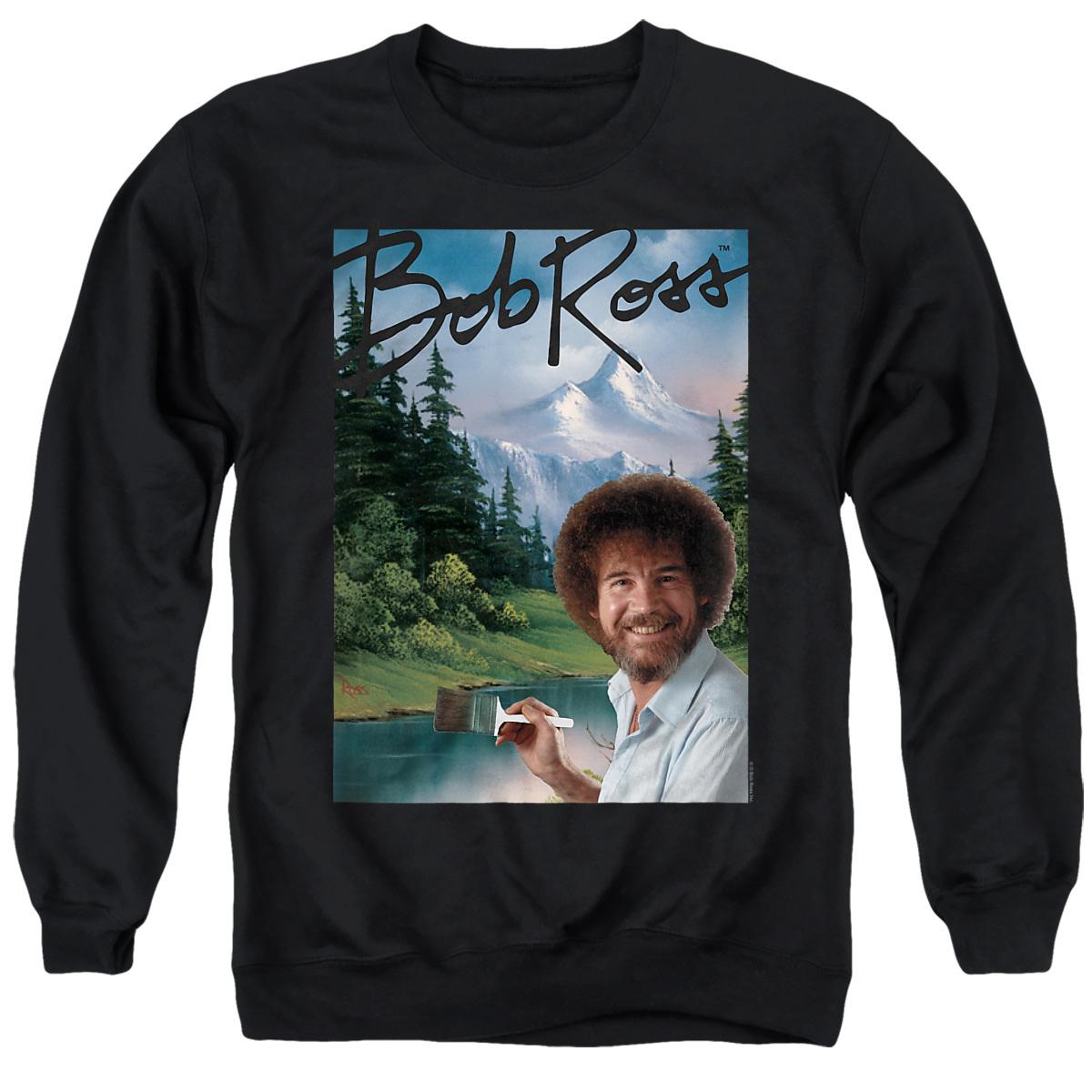 Black - Front - Bob Ross Unisex Adult Mountain Painter Sweatshirt