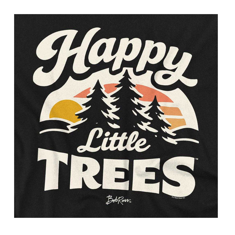 Black - Side - Bob Ross Unisex Adult Happy Little Trees Sun Sweatshirt