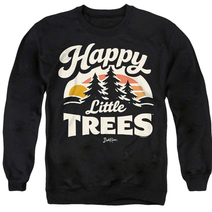 Black - Front - Bob Ross Unisex Adult Happy Little Trees Sun Sweatshirt
