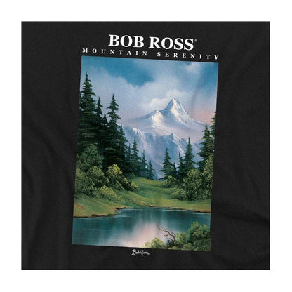 Black - Side - Bob Ross Unisex Adult Mountain Serenity Sweatshirt
