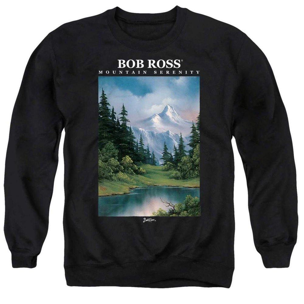 Black - Front - Bob Ross Unisex Adult Mountain Serenity Sweatshirt